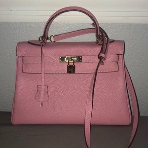 Pink purse handbag with lock